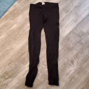 True Religion black leggings with leather sides